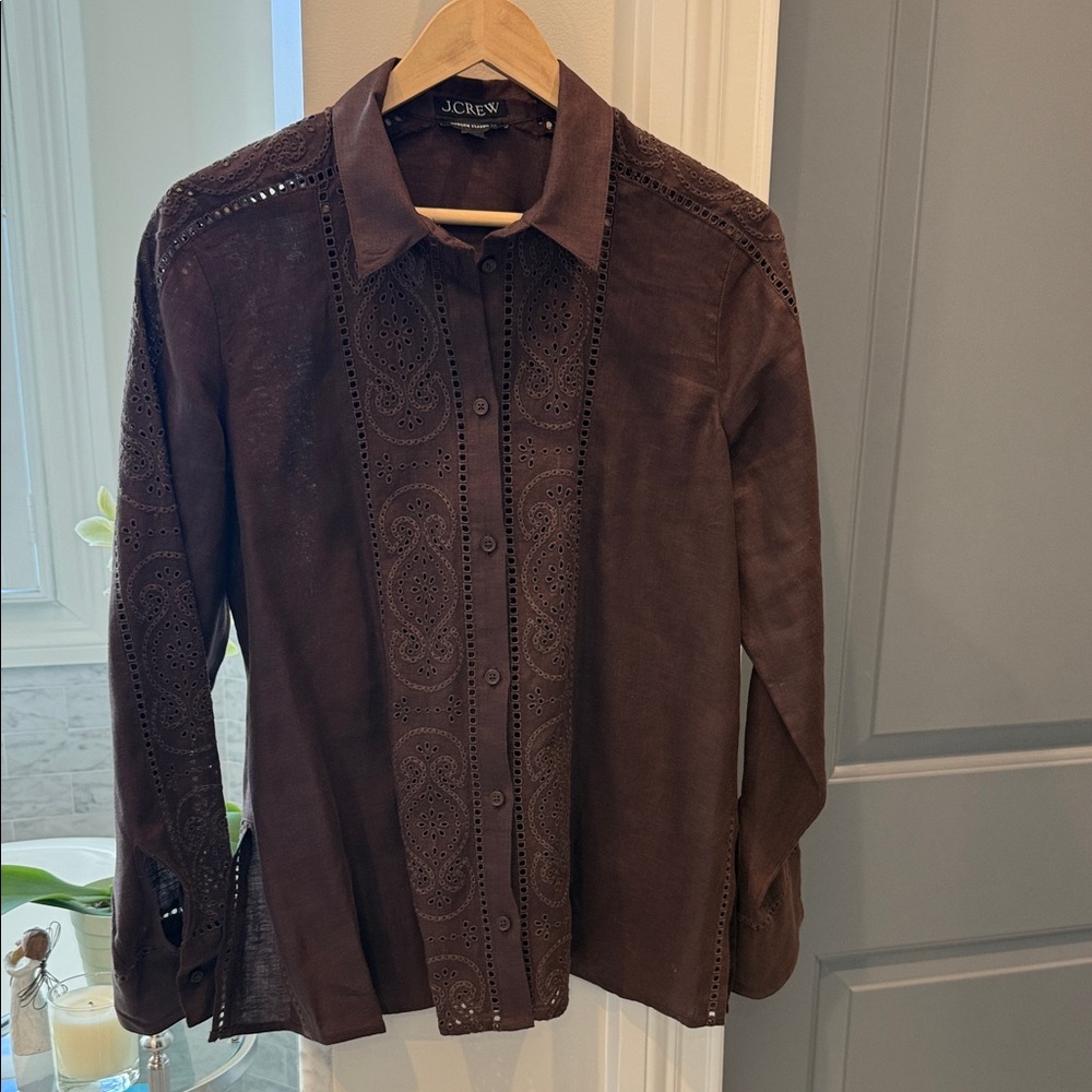 J. Crew linen blouse, size 14